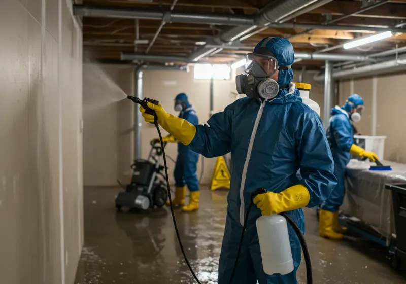 Basement Sanitization and Antimicrobial Treatment process in Pemberton Heights, NJ