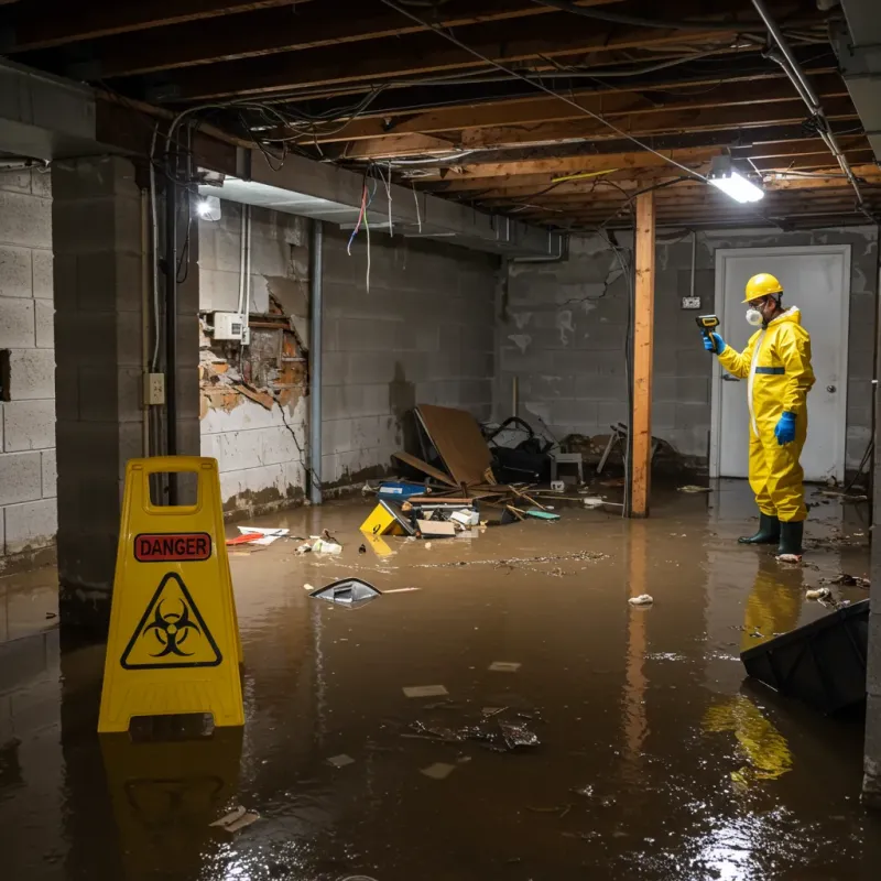 Flooded Basement Electrical Hazard in Pemberton Heights, NJ Property